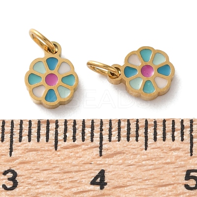 Ion Plating(IP) 304 Stainless Steel Enamel Charms STAS-Q333-08G-01-1