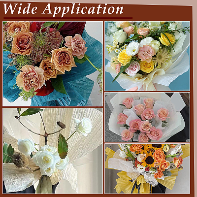 Crepe Paper Flower Packaging Paper AJEW-WH0472-05C-1