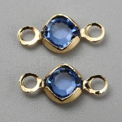 Brass Rhinestone Connector Charms RB-WH0001-08B-1
