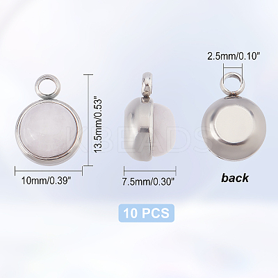 10Pcs Natural Rose Quartz Charms G-DC0001-02-1