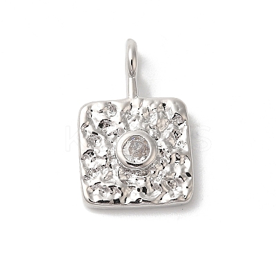 Rack Plating Brass Clear Cubic Zirconia Pendants KK-Z056-23P-1