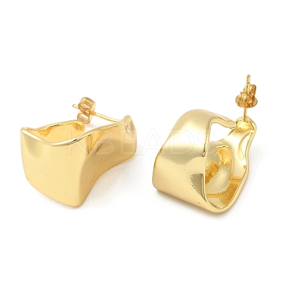 Rack Plating Brass Twist Stud Earrings EJEW-D068-06G-1