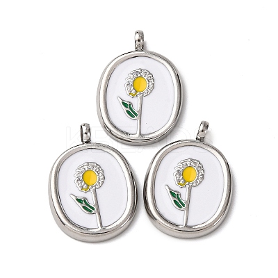 304 Stainless Steel Enamel Pendants STAS-P406-23P-1
