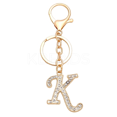 Alloy Rhinestone Letter Pendant Keychain PW23073191795-1