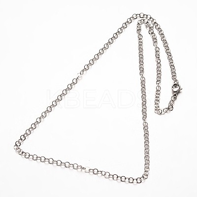 Tarnish Resistant 304 Stainless Steel Rolo Chain Necklaces NJEW-L349-02P-1