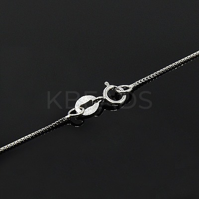 Anti-Tarnish Rhodium Plated 925 Sterling Silver Necklaces STER-M034-38A-1