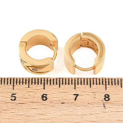 304 Stainless Steel Clear Cubic Zirconia Hoop Earrings EJEW-L307-12G-02-1