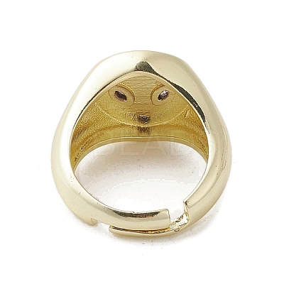 Brass with Cubic Zirconia Adjustable Rings RJEW-K257-74G-1