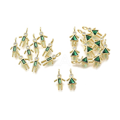 Brass Micro Pave Cubic Zirconia Pendants KK-D339-02G-05-1