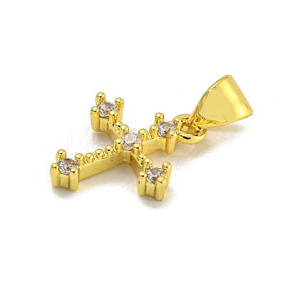 Rack Plating Brass Micro Pave Cubic Zirconia Charms KK-C074-30G-02-1