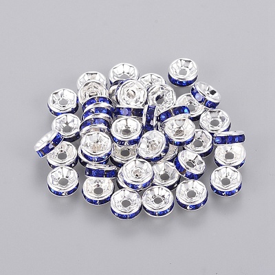 Brass Grade A Rhinestone Spacer Beads RB-A014-Z6mm-05S-1