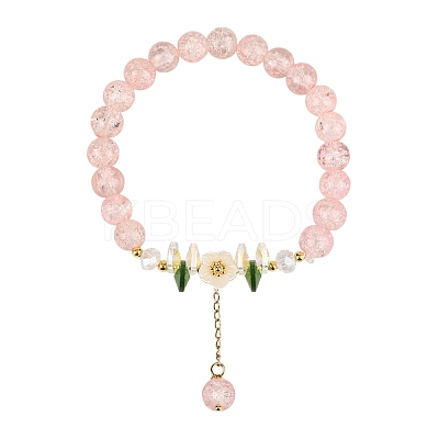 Glass Bead Charm Bracelets BJEW-YW00007-02-1