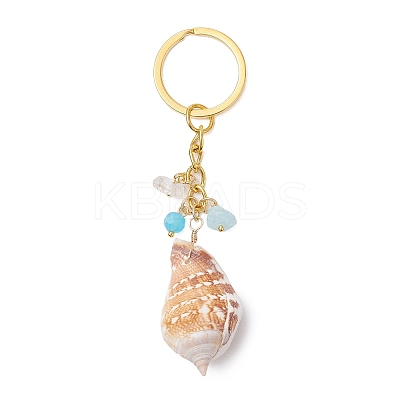 Natural Shell Pendant Keychains KEYC-JKC01094-04-1