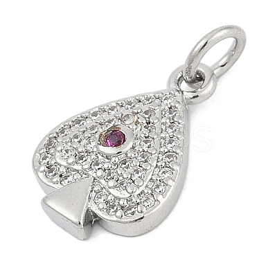 Brass Micro Pave Clear Cubic Zirconia Pendants KK-G522-53P-02-1