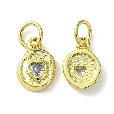Rack Plating Brass Micro Pave Cubic Zirconia Pendants KK-K332-11G-1
