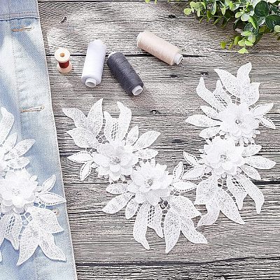 Polyester Embroidered Floral Lace Collar DIY-WH0326-47D-1