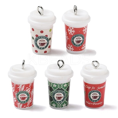 Christmas Theme Opaque Resin Pendants RESI-I344-01P-1