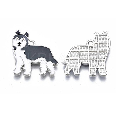 Rack Plating Alloy Enamel Dog Pendants X-PALLOY-T075-157A-1