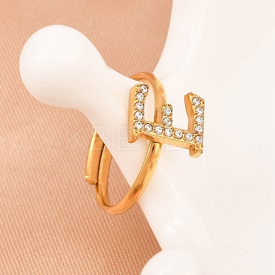 304 Stainless Steel Micro Pave Cubic Zirconia Cuff Open Rings RJEW-D336-01G-07-1