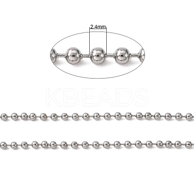 Tarnish Resistant 304 Stainless Steel Ball Chains CHS-A002B-2.4mm-1