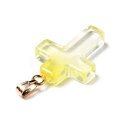 Two Tone Transparent Glass Pendants GLAA-A004-02G-1