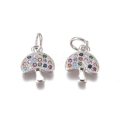 Brass Micro Pave Cubic Zirconia Charms ZIRC-I038-11P-1