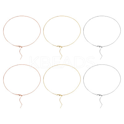 6Pcs 3 Colors Brass Box Chain Necklaces NJEW-TA0001-20-1