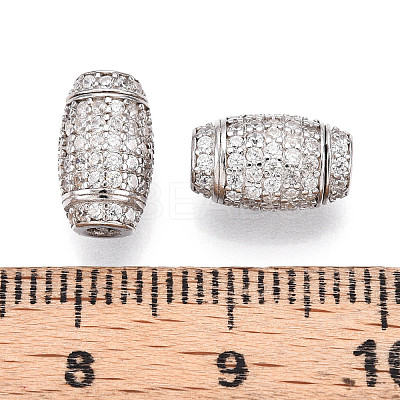 925 Sterling Silver Micro Pave Clear Cubic Zirconia European Clasps STER-T007-143P-1