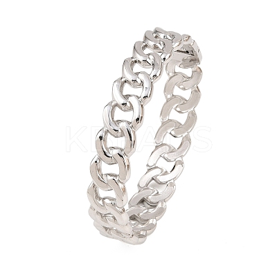 304 Stainless Steel Cuban Link Chain Bangles BJEW-Z155-03P-1