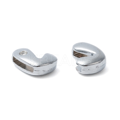 Alloy Rhinestone Initial Letter.L Slide Charms Fit DIY Wristbands & Bracelets X-ZP2L-NLF-1