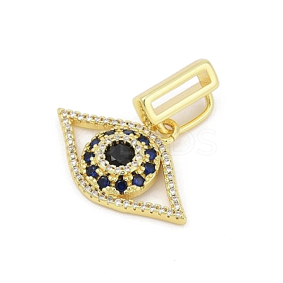 Brass Micro Pave Cubic Zirconia Slide Charms KK-D317-135G-1