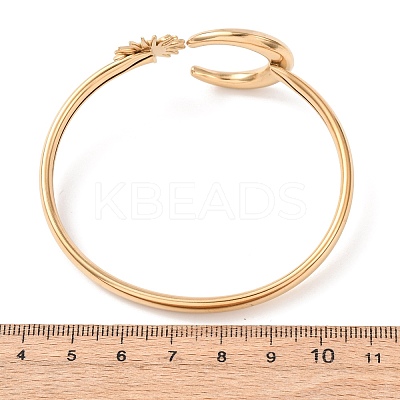 304 Stainless Steel Cuff Bangles for Women LS-BJEW-Z157-01G-02-1