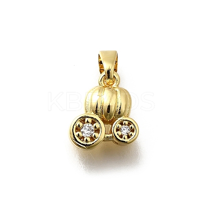 Brass Micro Pave Cubic Zirconia Charms KK-P295-23G-1