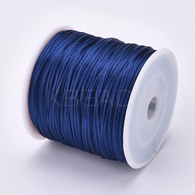 Round Nylon Satin Rattail Cord NWIR-WH0009-15A-10-1