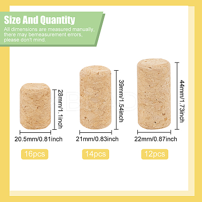 42Pcs 3 Styles Cork Stopper AJEW-BC0007-01-1