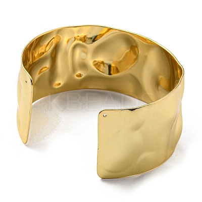 Rack Plating Brass Wide Cuff Bangles BJEW-D057-03G-1