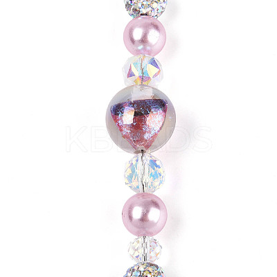 Glass and Acrylic and Imitation Pearl and Rhinestone Beads Strands MAK-T011-06E-1