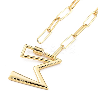 Brass Screw Carabiner Lock Pendant Necklaces NJEW-JN03011-04-1