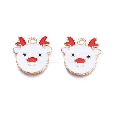 Christmas Alloy Enamel Pendants X-ENAM-Q442-48A-1