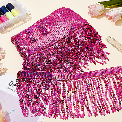 10 Yards Polyester Tassel Lace Ribbon DIY-WH0430-569B-1