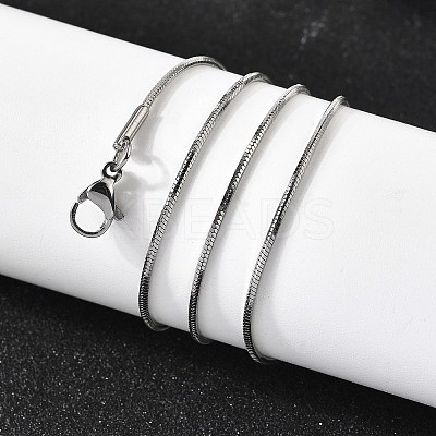 1.2MM 304 Stainless Steel Snake Chain Necklaces for Women Men STAS-V011-04B-P-1
