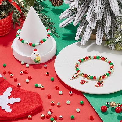 Christmas Theme 1500Pcs 5 Colors Opaque Acrylic Beads MACR-SP0001-01A-01-1