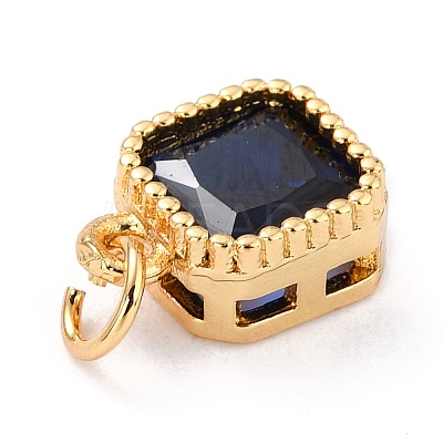 Real 18K Gold Plated Brass Inlaid Cubic Zirconia Charms ZIRC-L100-073G-08-1