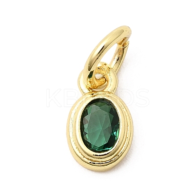 Brass Cubic Zirconia Charms KK-G554-02A-06-1