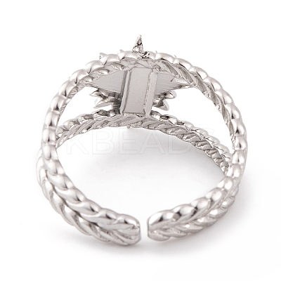 Sun 304 Stainless Steel Open Cuff Rings RJEW-G314-04P-1