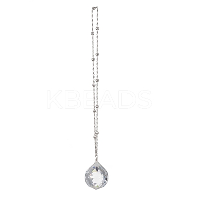 Glass Round Window Hanging Suncatchers HJEW-JM04522-02-1