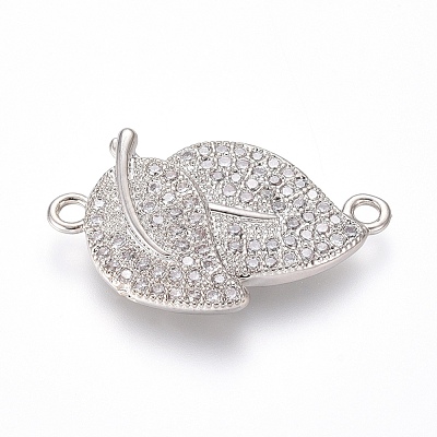 Brass Micro Pave Cubic Zirconia Links Connectors ZIRC-I032-41-1