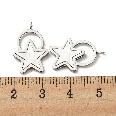 304 Stainless Steel Shell Pendants STAS-L022-013P-1