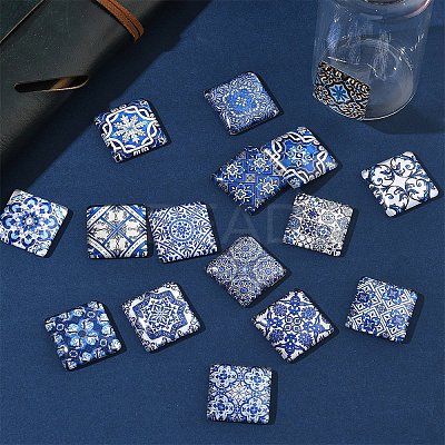 1 Set Glass Cabochons GGLA-YW0001-23-1