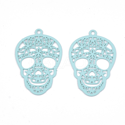 430 Stainless Steel Filigree Pendants STAS-S108-23C-1